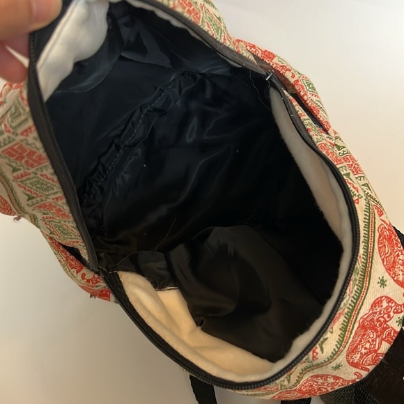 Elephant Print Mini Backpack Orange Green - Picture 5 of 8